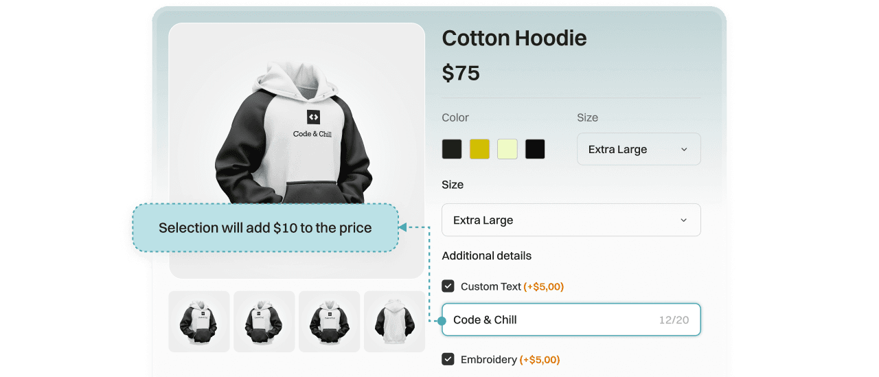Keystone Product Options, Variants app dashboard preview
