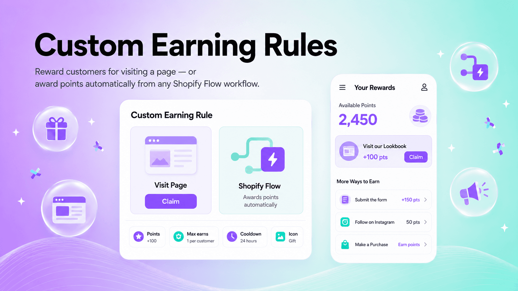 Introducing Custom Earning Rules: Reward Page Visits and Shopify Flow Events