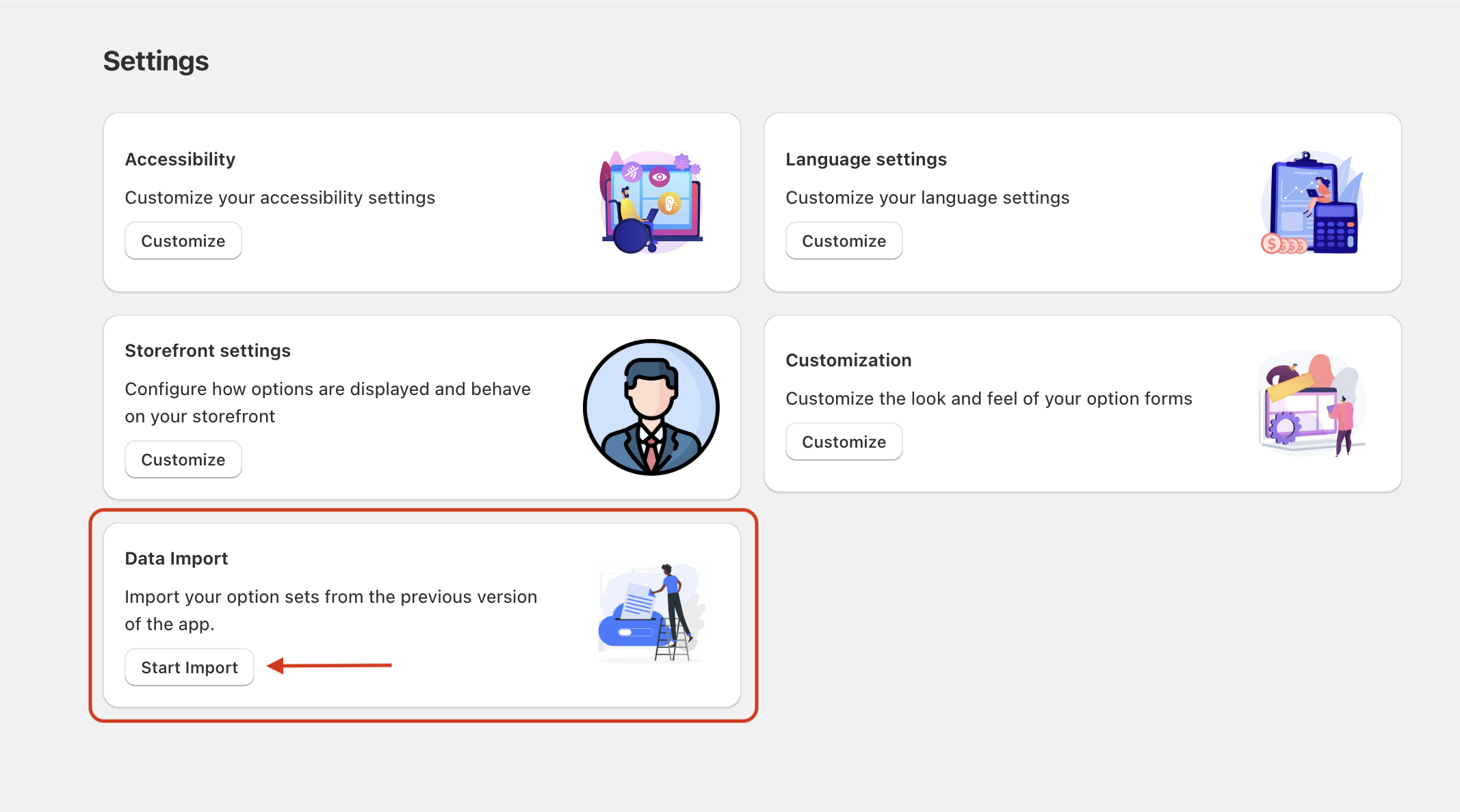 Data Import — Click Start Import