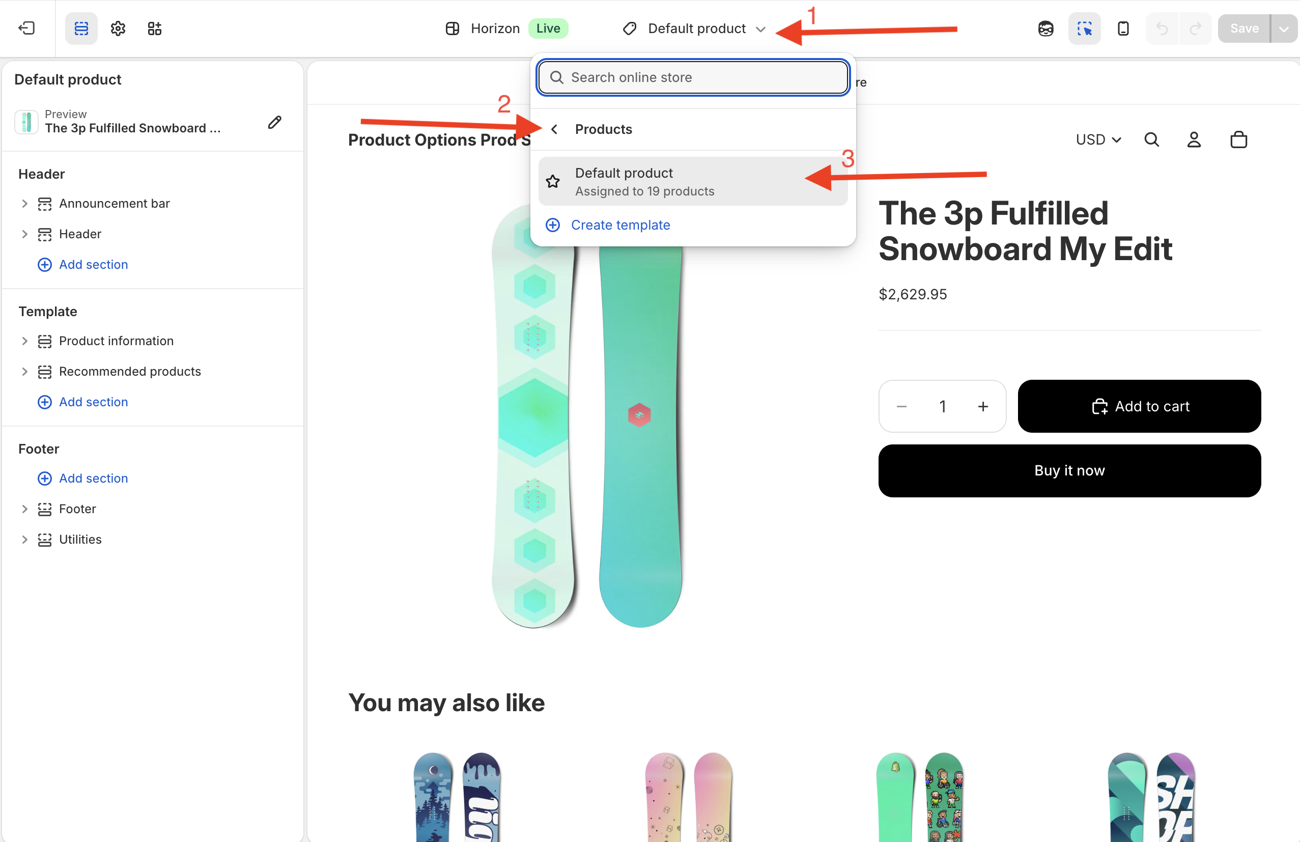 Navigate to the Product page in your theme